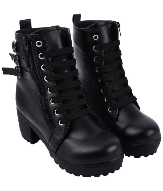 Shoetopia - Black Women''s Ankle Length Boots - None