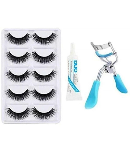 ClubComfort 5 Pair False Eyelash 1 Glue Eyelash Curler Pack of 7 10