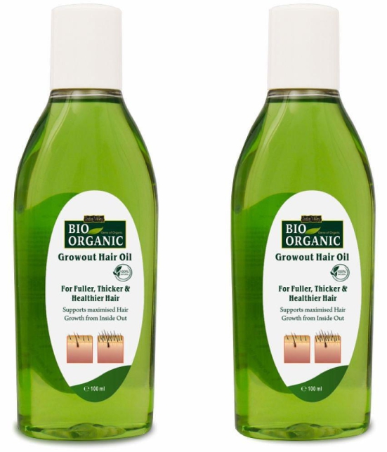 Indus Valley Bio Organic Growout Hair Oil For Hair Regrowth, Reduces Hair Fall- Hair Oil 100ml set of 2