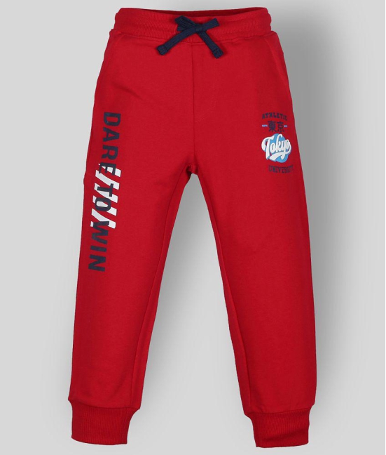 PLUM TREE - Red Cotton Boy's Trackpant ( Pack of 1 ) - None