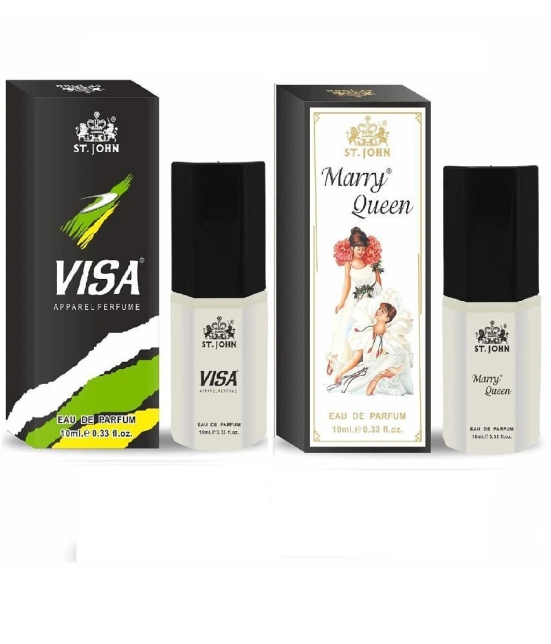 ST.JOHN Cobra Marry Queen & Visa Pocket Perfume For Men 10ml Each (20ml)- Pack of 2