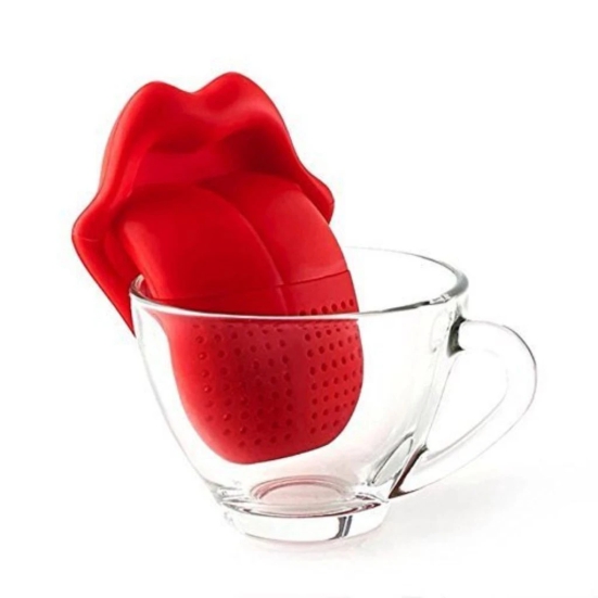 Tongue Shaped Big Lips Tea Maker Food Grade Silicone Tea Strainer (Assorted) PID42758