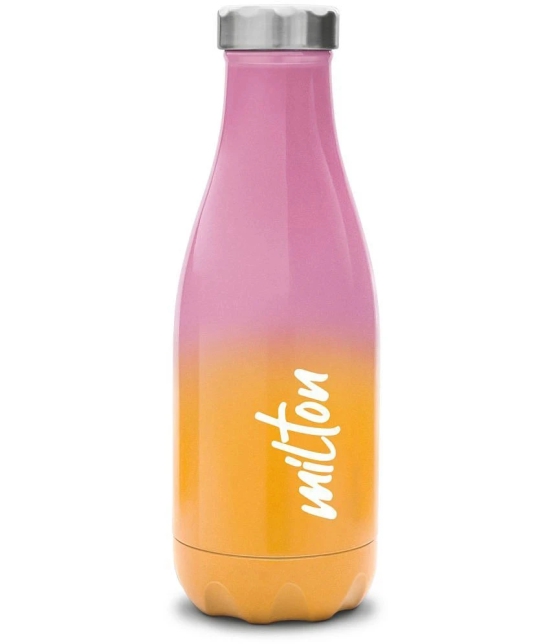 Milton Prudent 350 Thermosteel 24 Hours Hot and Cold Water Bottle, 360 ml, Pink Orange - Pink Orange