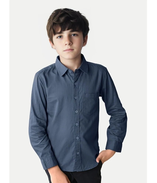 Radprix Single 100% Cotton Full Sleeves Shirt ( Blue ) - None