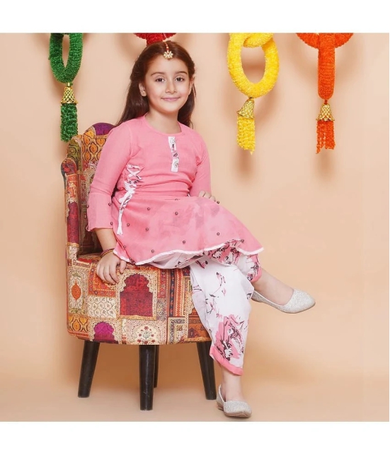 Arshia Fashions Pink Rayon Girls Patiala Kurta Set ( Pack of 1 ) - None