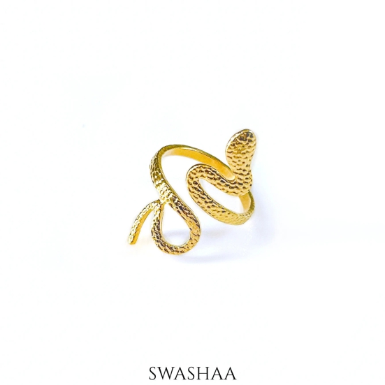 Fia Snake 18K Gold Plated Ring-Gold