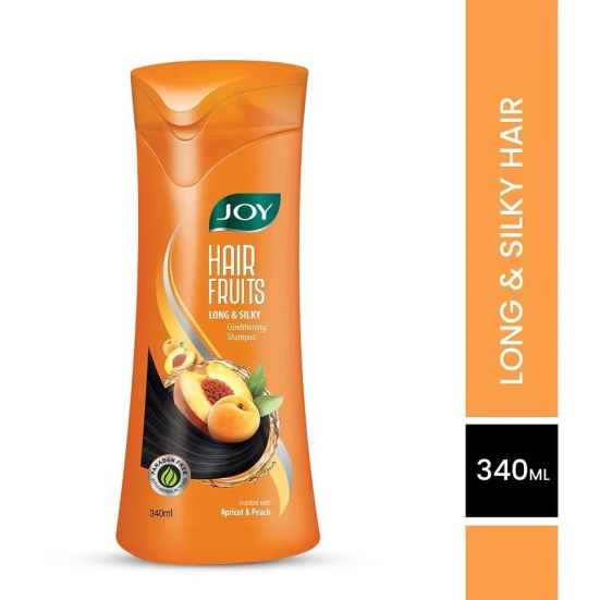 Joy Long & Silky Conditioning Shampoo with Apricot & Peach 340ml, (Pack of 1)