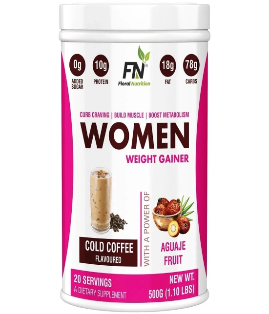 Floral Nutrition Women Super Weight Gainer with Vitamins & Minerals Protein Shake 500 gm Cold Coffee