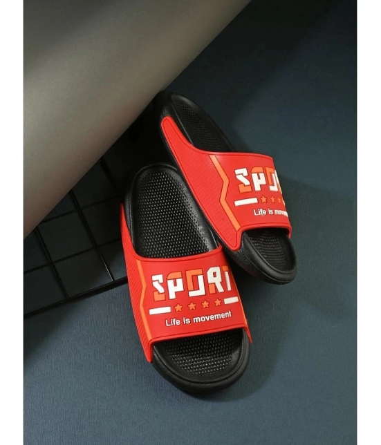 Aadi Red Mens Slide Flip Flop - None