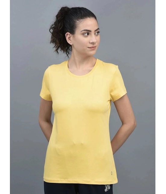 Dollar Yellow Cotton Blend Regular Fit Womens T-Shirt ( Pack of 1 ) - None