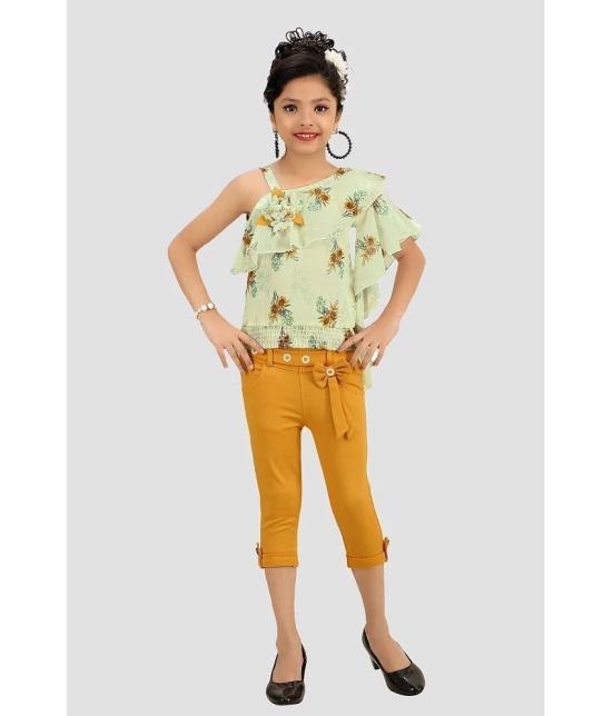 Arshia Fashions - Yellow Polyester Girls Top With Capris ( Pack of 1 ) - None