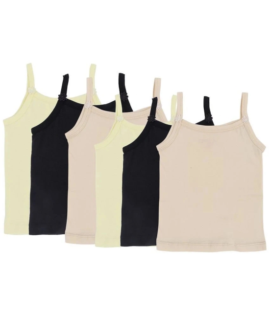 Dyca Girls Solid Assorted Vest Dori Neck Sleeveless Pack Of 6 - None