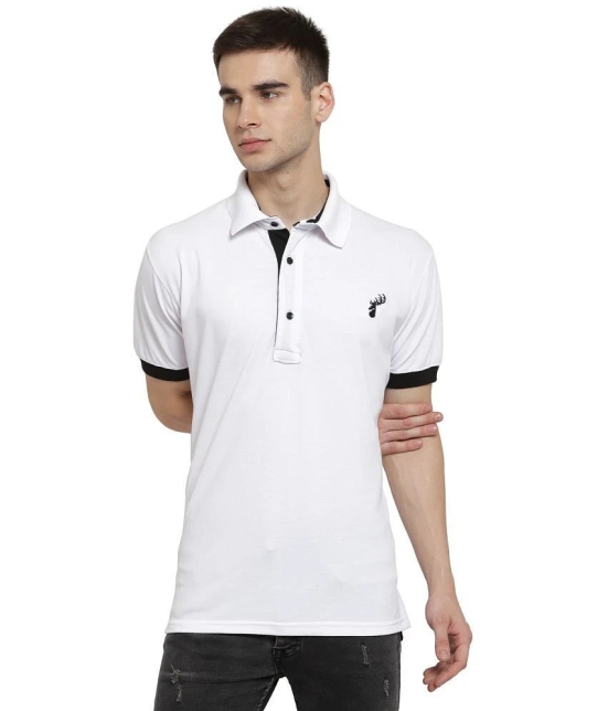 Uzarus White Cotton Solid Polo T-Shirt - None