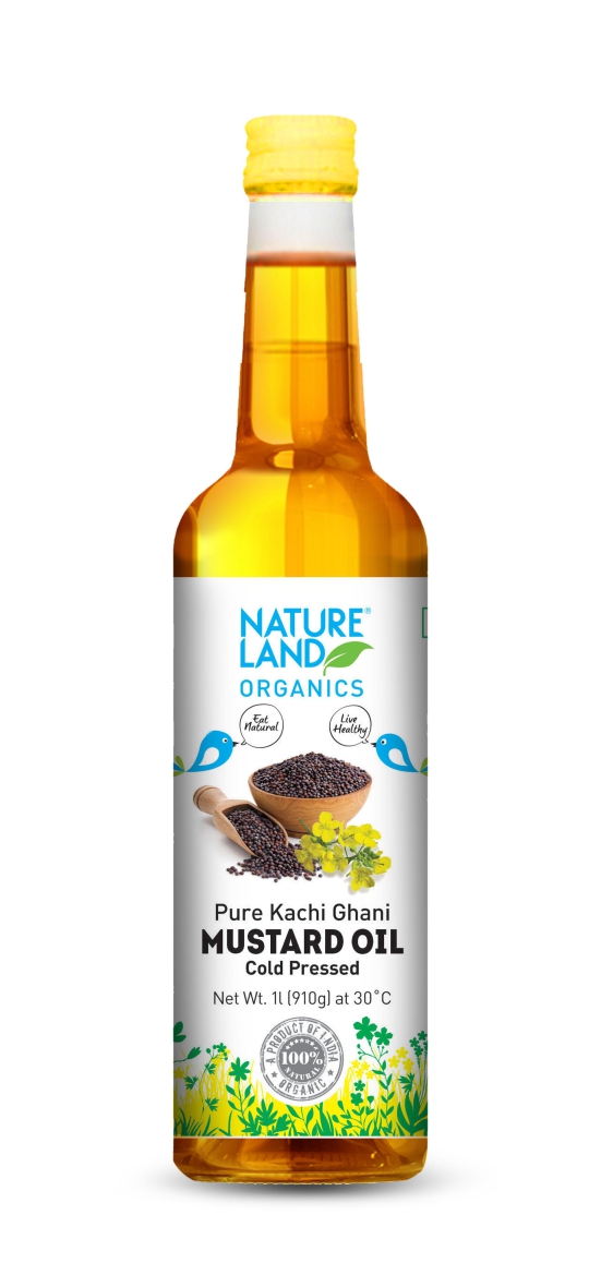 Natureland Organics Mustard Oil, 1 L Each - Pack of 2