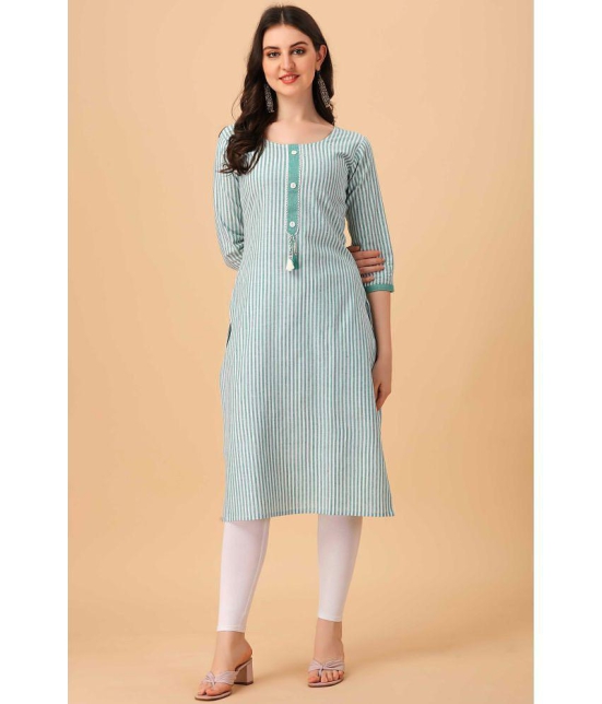 Glomee - Mint Green Cotton Women''s Straight Kurti ( Pack of 1 ) - None