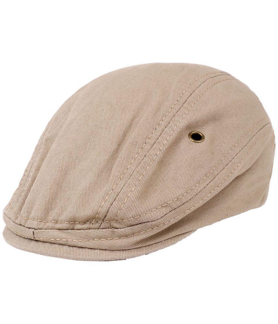 Zacharias - Beige Cotton Men's Cap ( Pack of 1 ) - Beige