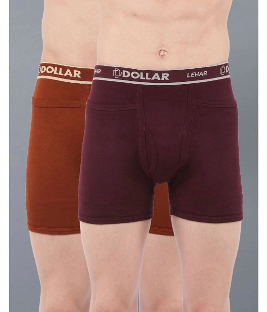 Pack of 2 Dollar Multicolor Cotton Mens Trunks - None