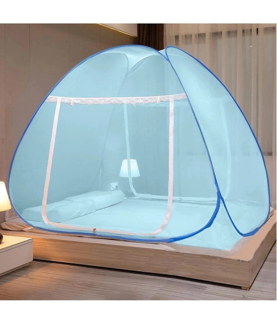 CASA FURNISHING - Blue HDPE - High Density Poly Ethylene Tent Mosquito Net ( Pack of 1 ) - Blue