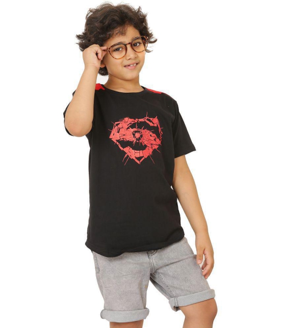 SmartRAHO - Black Cotton Boy's T-Shirt ( Pack of 1 ) - None