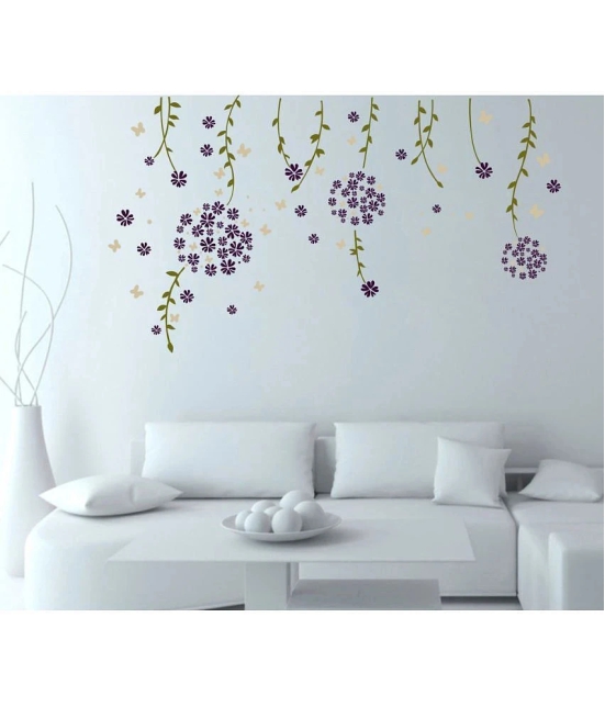 Decor Villa Deep Purple flowers Vinyl Wall Stickers