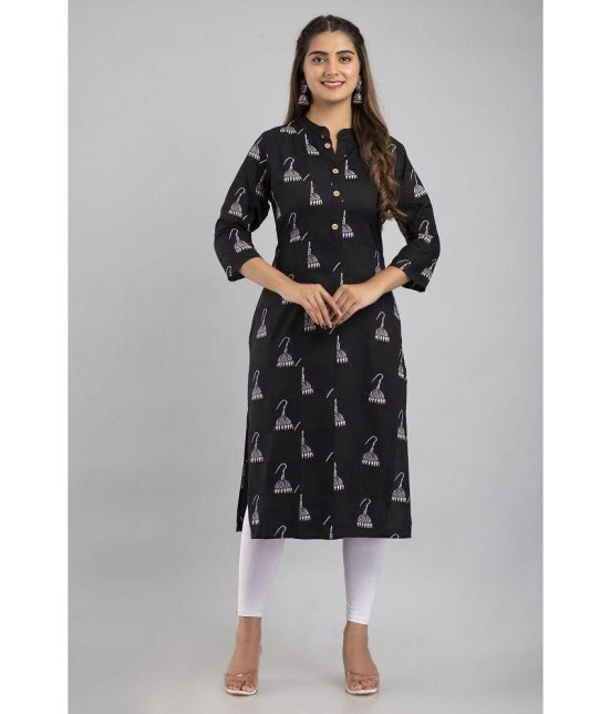 MAUKA - Black Rayon Women''s Straight Kurti ( Pack of 1 ) - None