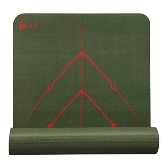 TEGO Stance Truly Reversible Yoga Mat with GuideAlign -(With Bag) (Colour - CAMO RED, Size - 5 MM) by Total Sporting And Fitness Solutions Pvt Ltd