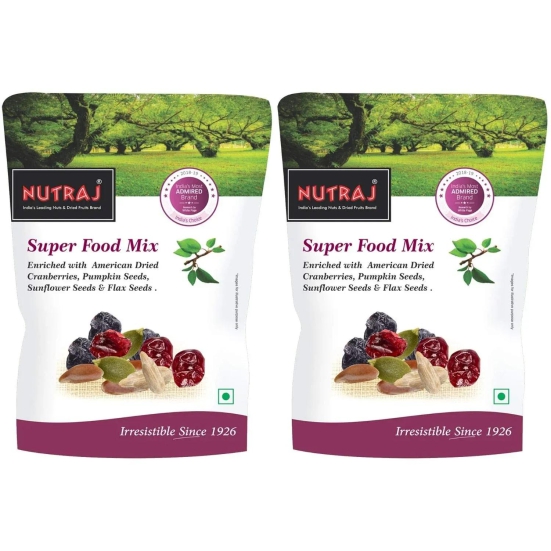 Super Food Mix - American Cranberries, American Blueberry, Flax Seeds, Sunflower Seeds & Pumpkin Seeds 200gm 200g (Pack of 2)