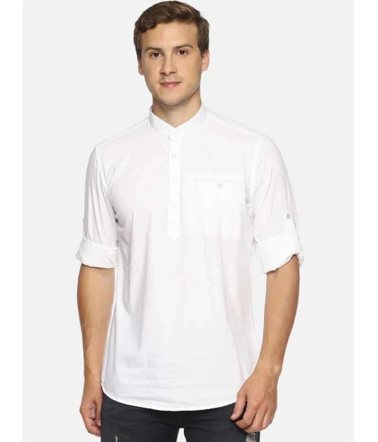 Springberry - Shirt Style 100 percent Cotton White Mens Kurta ( Pack of 1 ) - None