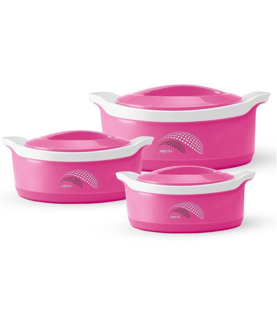 Milton New Marvel Jr Inner Steel Casserole Gift Set of 3, Pink - Pink