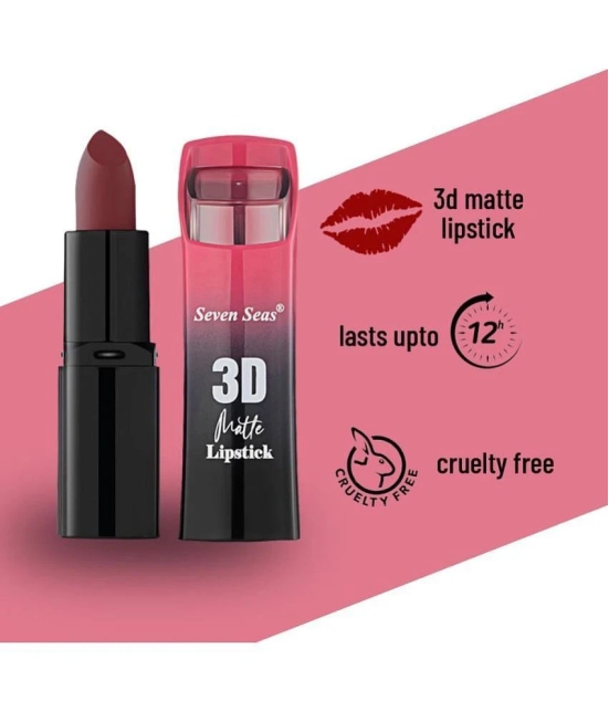 Seven Seas 3D Matte Lipstick | Long Lasting | Waterproof Matte Lipstick for Women (Totem Pole)