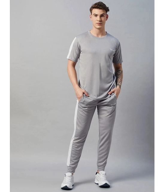 Chrome & Coral Grey Polyester Relaxed Fit Mens Tracksuit ( Pack of 1 ) - None