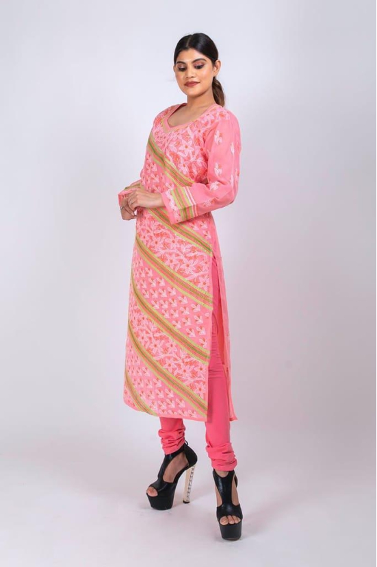 Ladies New Fashion Cotton Hand Chikankari Kurti