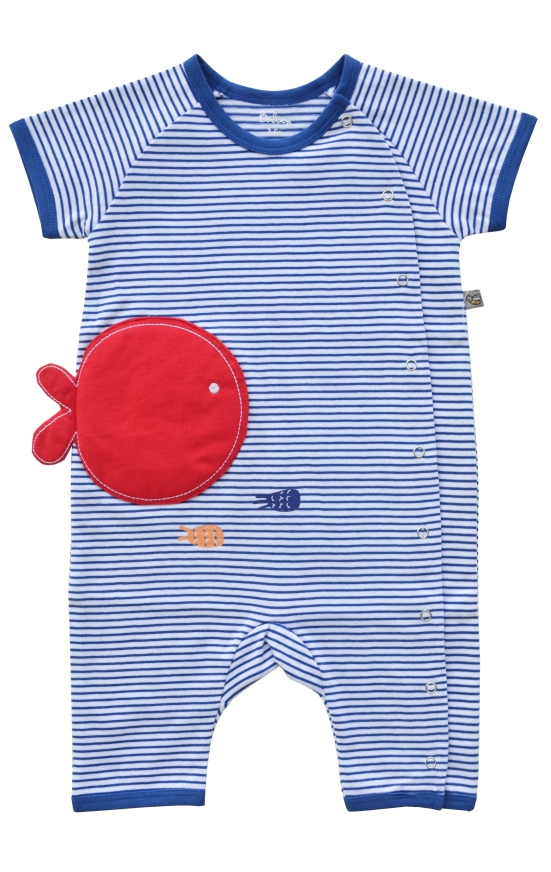 Blue Stripe Full Romper/Sleeper (100% Cotton)