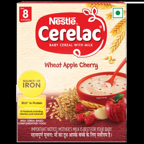 Nestle Cerelac Wheat Apple Cherry Stage 2 Cereal - 8+ Months, 300 gms