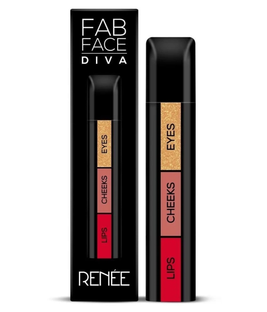 RENEE Fab Face 3 In 1 Makeup Stick Diva, Includes Eyeshadow, Blush & Lipstick, 4.5gm