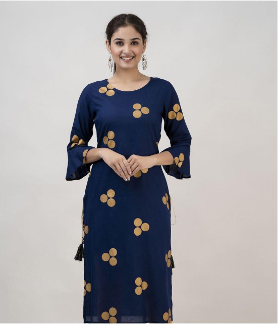 MAUKA - Blue Rayon Women's Straight Kurti ( Pack of 1 ) - None