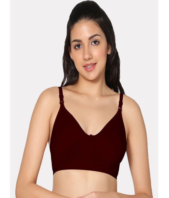 IN CARE LINGERIE - Maroon Cotton Non Padded Womens T-Shirt Bra ( Pack of 1 ) - None