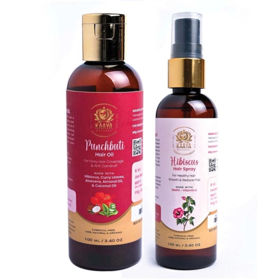 Kaaya Natural Punchbuti Hair Oils & Hisbiscus Hair Spray Combo