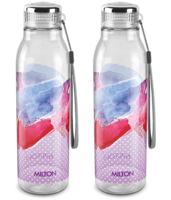 Milton Helix 1000 Pet Water Bottle, Set of 2, 1 Litre Each, Purple - Purple