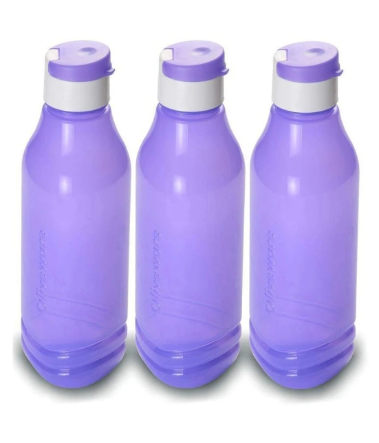 Oliveware Premium PET Water Bottle 1 Litre Bottle 1000 Ml Capacity (Violet, 3) - Purple