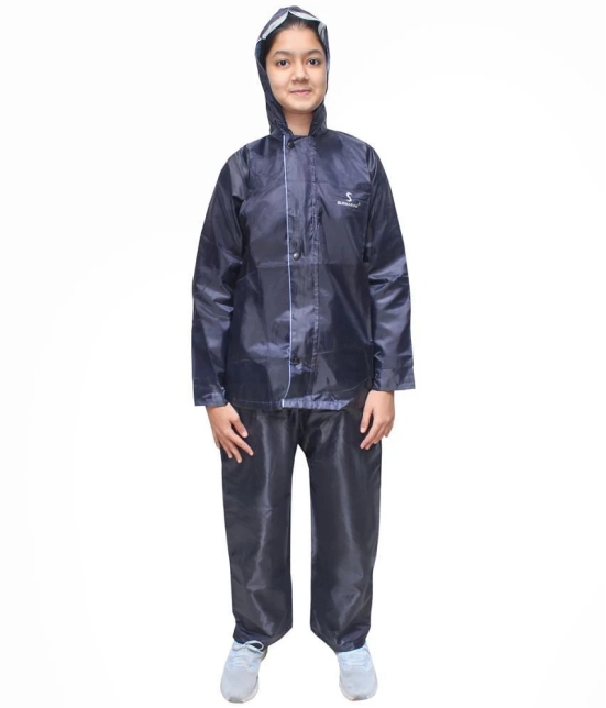 Goodluck Polyester Raincoat Set - Navy - None