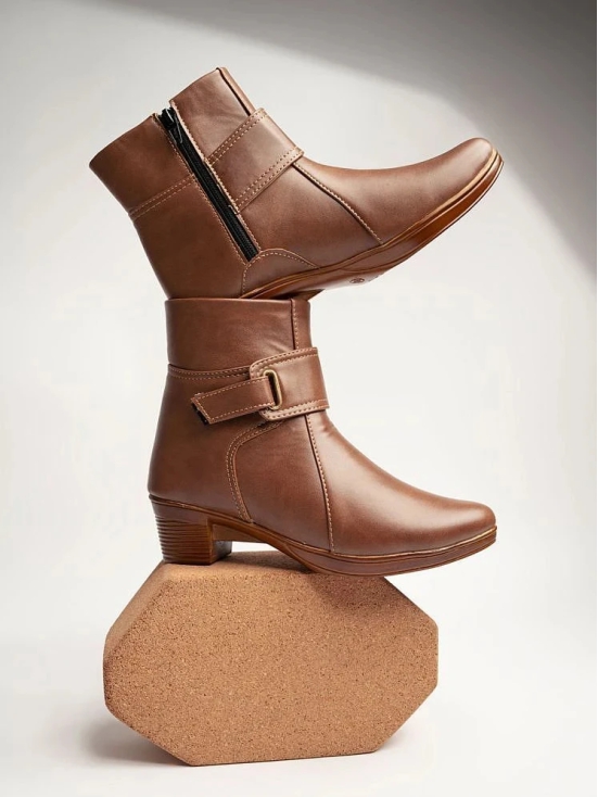 Shoetopia Brown Womens Ankle Length Boots - None