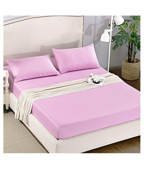 House Of Quirk Polyester Double Bedsheet with 2 Pillow Covers ( 200 cm x 150 cm ) - Lavender