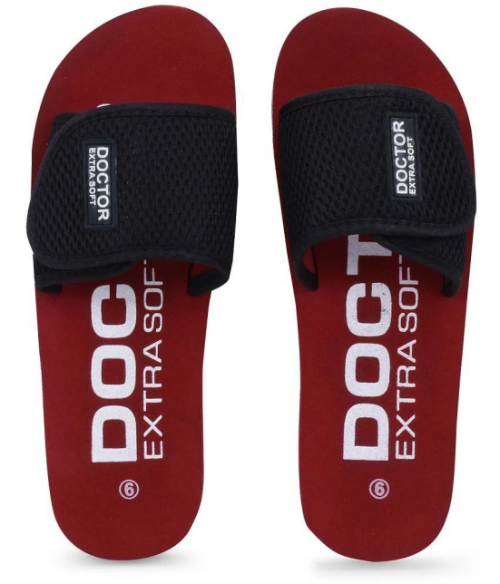 DOCTOR EXTRA SOFT - Maroon Womens Slide Flip Flop - None