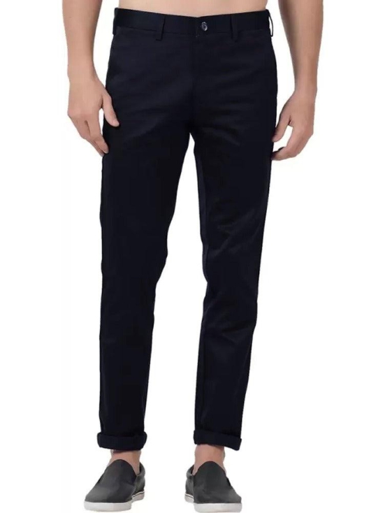 MEN'S TROUSERS-40 / DARK BLUE / SATIN