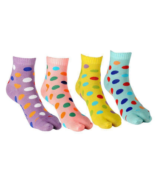 Texlon Multicolour Cotton Thumb Socks for Women - 4 Pair Pack