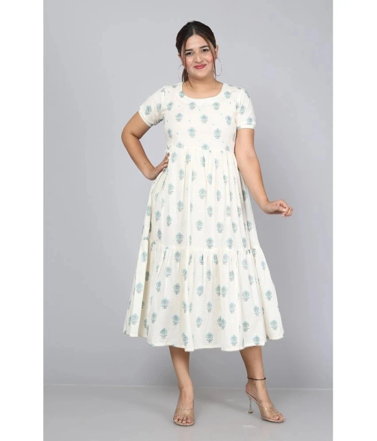 JC4U - Light Blue Cotton Womens Fit & Flare Dress ( Pack of 1 ) - None