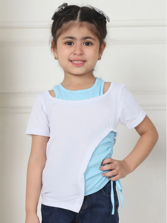 MINI & MING Cold-Shoulder Layered Cotton Top