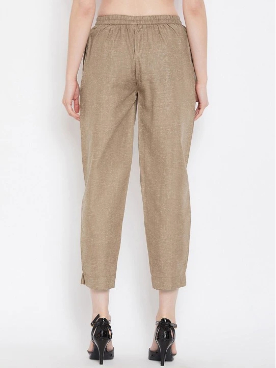 Women Brown Relaxed Pleated Peg Trousers