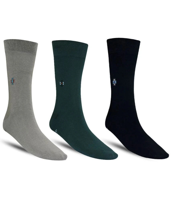 Dollar - Cotton Mens Solid Multicolor Full Length Socks ( Pack of 3 ) - Multicolor